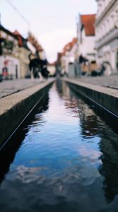 Preview wallpaper stream, water, street, blur