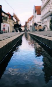 Preview wallpaper stream, water, street, blur