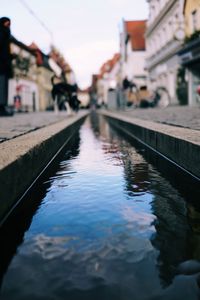 Preview wallpaper stream, water, street, blur