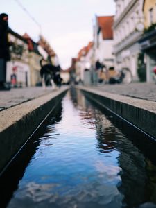 Preview wallpaper stream, water, street, blur