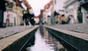Preview wallpaper stream, water, street, blur