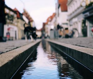 Preview wallpaper stream, water, street, blur