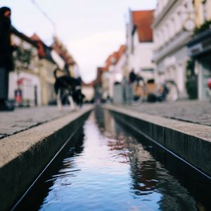 Preview wallpaper stream, water, street, blur
