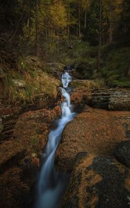 Preview wallpaper stream, waterfall, stones, trees