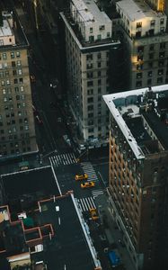 Preview wallpaper street, buildings, aerial view, rooftops, cityscape, new york