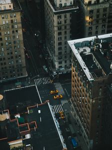 Preview wallpaper street, buildings, aerial view, rooftops, cityscape, new york