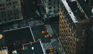 Preview wallpaper street, buildings, aerial view, rooftops, cityscape, new york