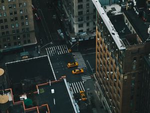 Preview wallpaper street, buildings, aerial view, rooftops, cityscape, new york