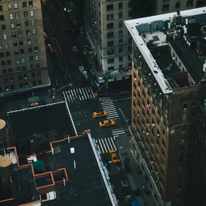 Preview wallpaper street, buildings, aerial view, rooftops, cityscape, new york