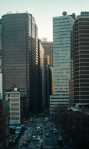 Preview wallpaper street, buildings, aerial view, city, metropolis