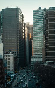 Preview wallpaper street, buildings, aerial view, city, metropolis