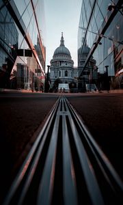 Preview wallpaper street, buildings, architecture, dome, asphalt