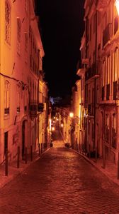 Preview wallpaper street, buildings, architecture, city, old, night