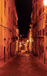 Preview wallpaper street, buildings, architecture, city, old, night