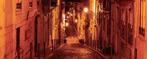 Preview wallpaper street, buildings, architecture, city, old, night