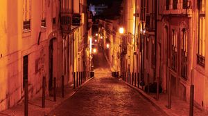 Preview wallpaper street, buildings, architecture, city, old, night