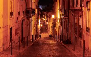 Preview wallpaper street, buildings, architecture, city, old, night