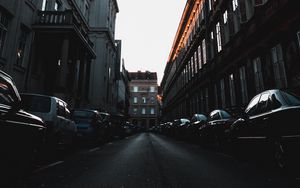 Preview wallpaper street, buildings, cars, road, city