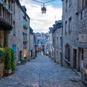 Preview wallpaper street, buildings, houses, city, twilight