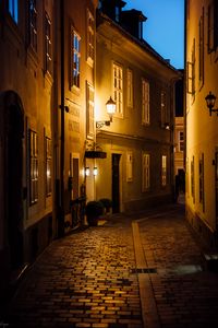 Preview wallpaper street, buildings, lantern, light, twilight