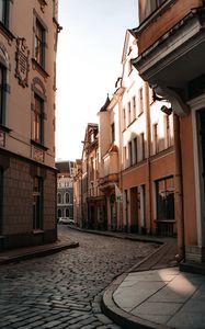 Preview wallpaper street, buildings, road, courtyard