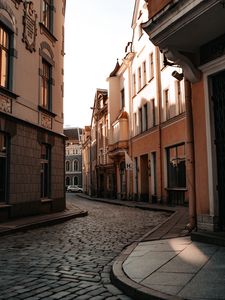 Preview wallpaper street, buildings, road, courtyard