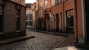 Preview wallpaper street, buildings, road, courtyard