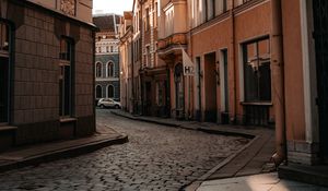 Preview wallpaper street, buildings, road, courtyard