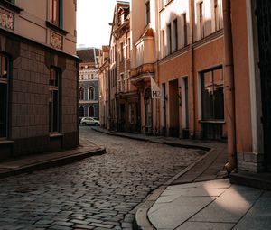 Preview wallpaper street, buildings, road, courtyard