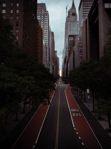 Preview wallpaper street, buildings, road, city, architecture, aerial view