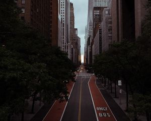 Preview wallpaper street, buildings, road, city, architecture, aerial view