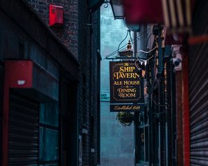 Preview wallpaper street, buildings, signboard, city, architecture