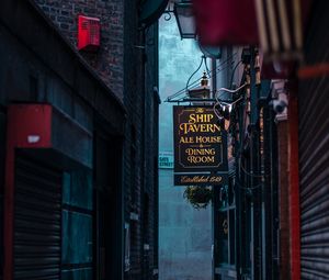 Preview wallpaper street, buildings, signboard, city, architecture