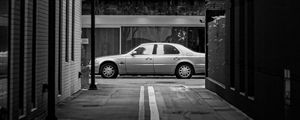 Preview wallpaper street, car, city, bw