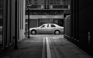 Preview wallpaper street, car, city, bw