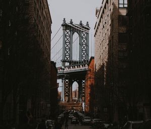 Preview wallpaper street, city, architecture, buildings, bridge