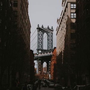 Preview wallpaper street, city, architecture, buildings, bridge