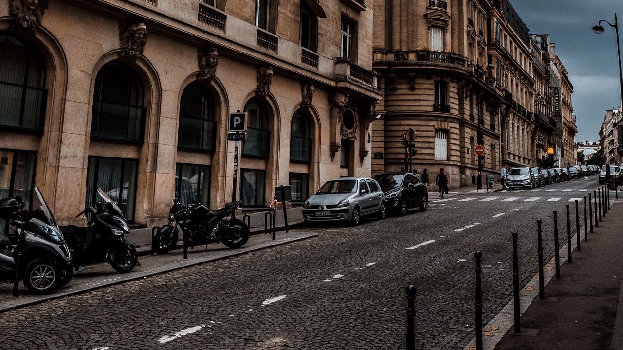 Wallpaper street, city, building, architecture, cars, motorcycles, paris, france
