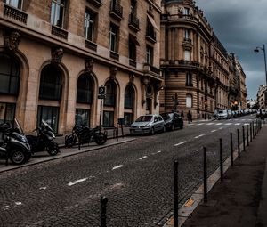 Preview wallpaper street, city, building, architecture, cars, motorcycles, paris, france