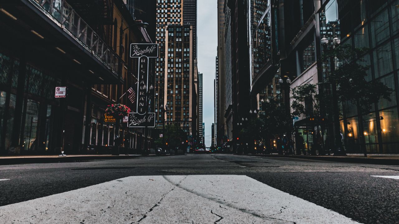 Wallpaper street, city, buildings, asphalt, chicago, usa