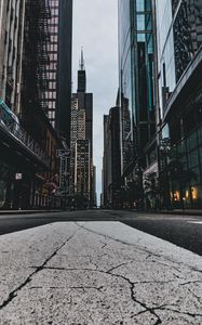 Preview wallpaper street, city, buildings, asphalt, chicago, usa