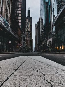 Preview wallpaper street, city, buildings, asphalt, chicago, usa