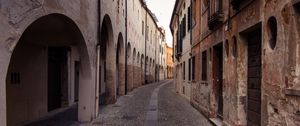 Preview wallpaper street, city, buildings, road, facade