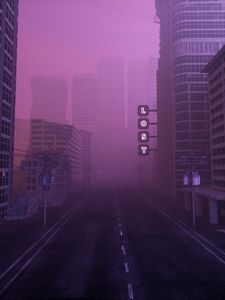 Preview wallpaper street, city, fog, lost