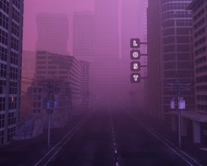 Preview wallpaper street, city, fog, lost