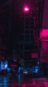 Preview wallpaper street, city, night, neon, light