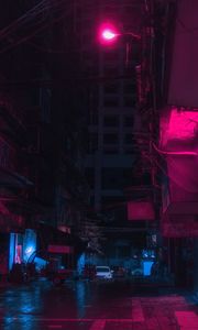 Preview wallpaper street, city, night, neon, light