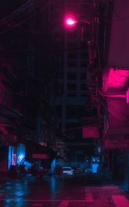 Preview wallpaper street, city, night, neon, light