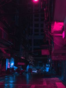 Preview wallpaper street, city, night, neon, light