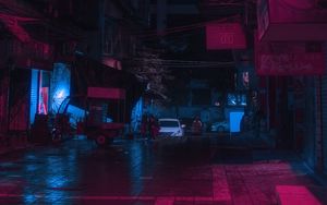 Preview wallpaper street, city, night, neon, light